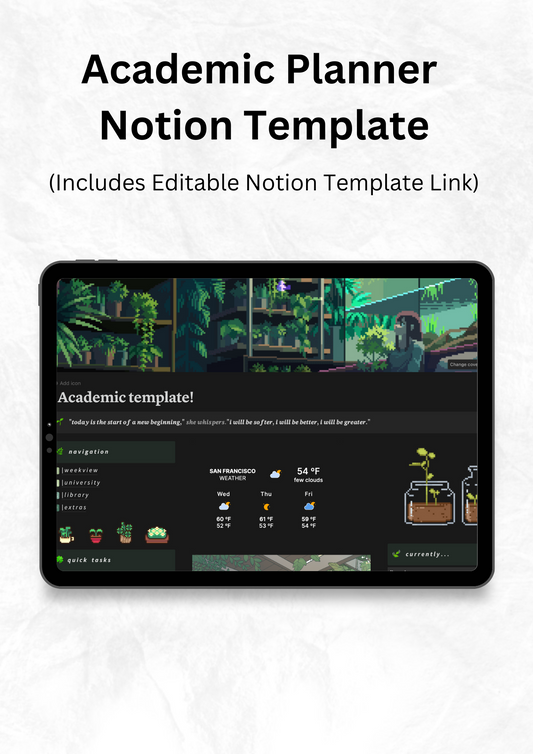 Academic Planner Notion Template